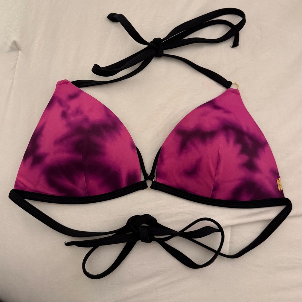 Victoria's Secret Tie-Dye Pink and Black Bikini Top